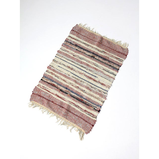 Vintage American Handmade Rag Rug For Sale - Image 10 of 12