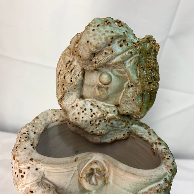 Mid-Century Modern C.1960s Fratelli Fanciullacci Studio Pottery Figure Bust Vase Made in Italy Marked For Sale - Image 3 of 11
