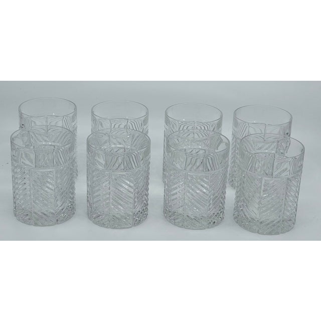 Contemporary Ralph Lauren Herringbone Double Old Fashioned Whiskey Glasses - Set of 8 For Sale - Image 3 of 5