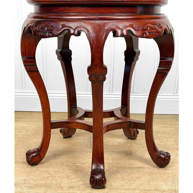 Vintage Chinese Chinoiserie Cloisonne Round Plant Stand Table For Sale - Image 9 of 11