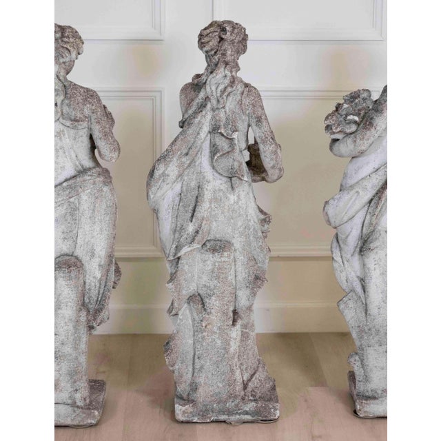 Neoclassical Set of Four Italian 1930s Neoclassical Garden Sculptures, The Four Seasons For Sale - Image 3 of 15