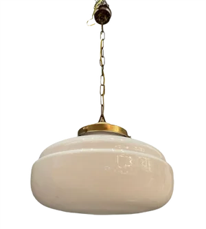 Mid-Century White Murano Glass Pendant Light