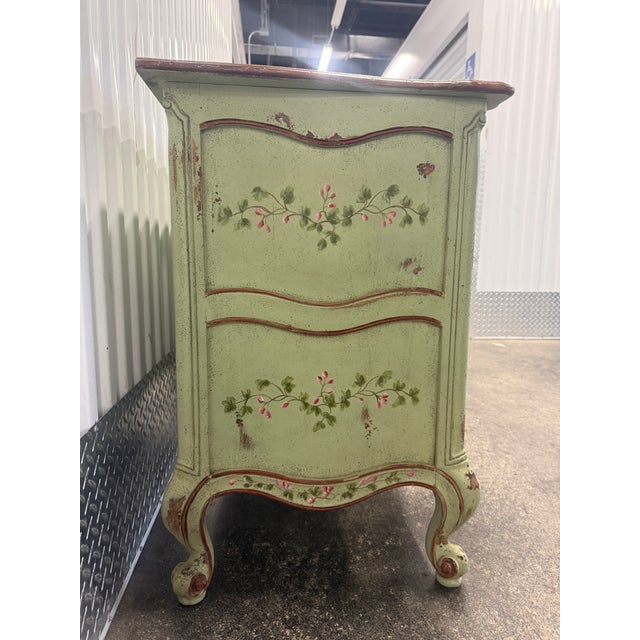 Late 20th Century Painted French Style Jardin Chest of Drawers For Sale - Image 10 of 12