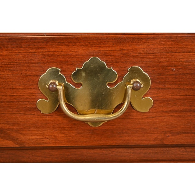 Wood Henkel Harris Georgian Solid Cherry Wood Five-Drawer Dresser or Chest of Drawers For Sale - Image 7 of 12