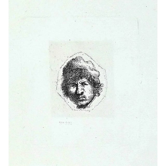 Charles Amand Durand after Rembrandt, Self-Portrait, Stuurs kKijkend, Engraving, 19th Century For Sale - Image 3 of 3