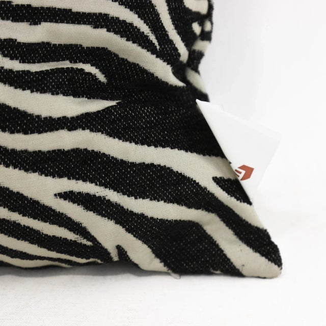 Zebra Print Accent Pillow - Black and White Statement Piece For Sale In New York - Image 6 of 9
