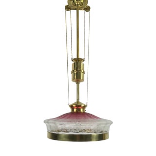 Art Deco French Hanging Light with Original Shade, 1920s For Sale