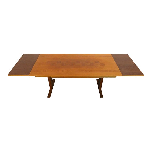 Mid-Century Convertable Coffee/Dining Table W/ Inlay For Sale