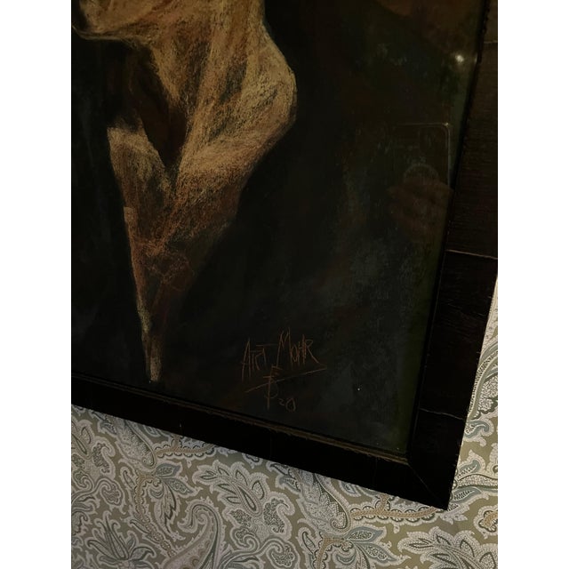 Early 20th Century Framed & Signed Pastel Drawing of Rudolph Valentino ...