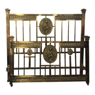 Vintage Italian Neoclassical Full Size Brass Bed For Sale