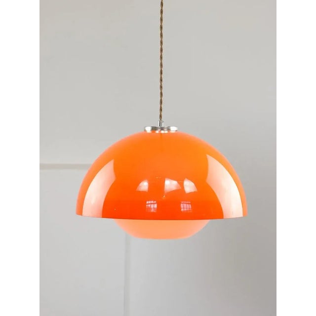 Plastic Italian Space Age Pendant in Chrome and Acrylic Glass, 1970s For Sale - Image 7 of 18