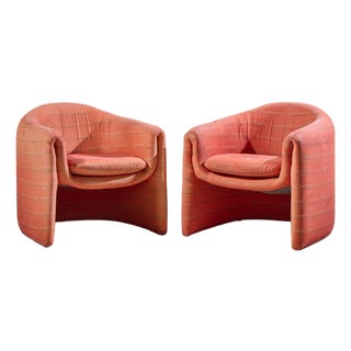 Vladimir Kagan for Preview Mid Century Lounge Chairs - Pair For Sale