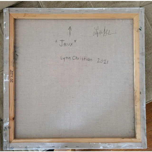 "Jeux" Contemporary Original Abstract Oil Painting by Lynn Christian For Sale - Image 4 of 5