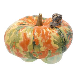 Porcelain Pumpkin Small Box, Circa 1950 For Sale