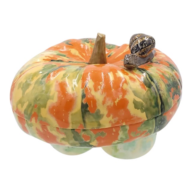 Porcelain Pumpkin Small Box, Circa 1950 For Sale