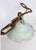 1920's Art Nouveau Ribbed Clambroth Glass Pendant Light For Sale - Image 6 of 8