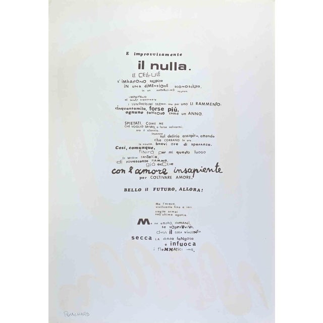 Ennio Pouchard, Nothingness, Il Nulla, Offset and Screenprint, 1970s For Sale