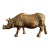 Late 20th Century Sculptural Brass Rhino Figurine For Sale