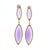 Italian 14k Gold Sugarloaf Amethyst & Diamond Drop Earrings, Pair For Sale In Miami - Image 6 of 7