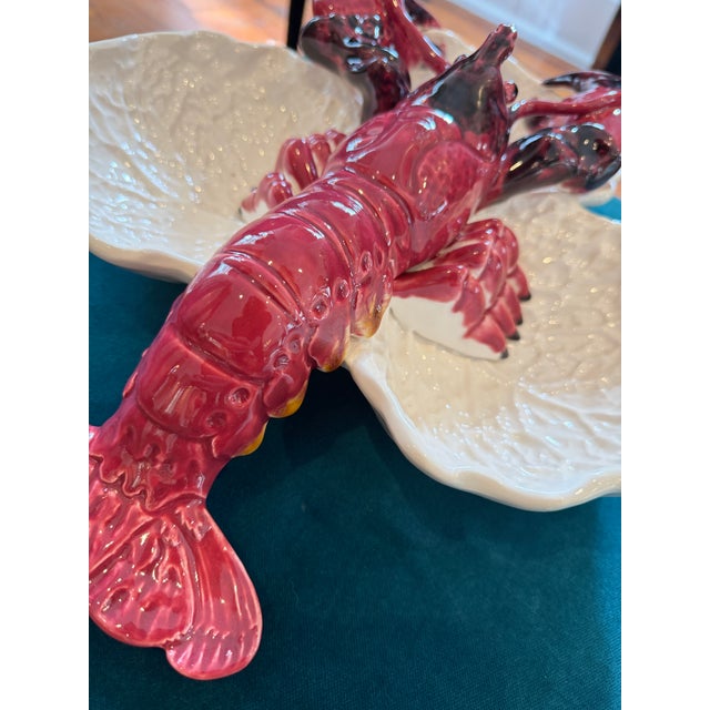 Red Vintage Large Pre-1960's “Agatha Christie” Majolica Lobster Platter For Sale - Image 8 of 15