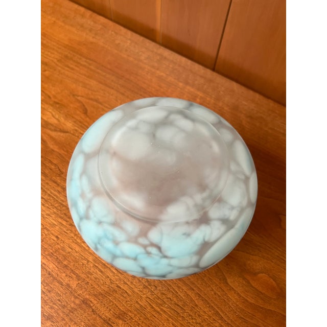 Mid-Century Pair of Hand Blown Vases - Tarnowiec Poland Semi Opaque Turquoise & Lime For Sale - Image 9 of 18