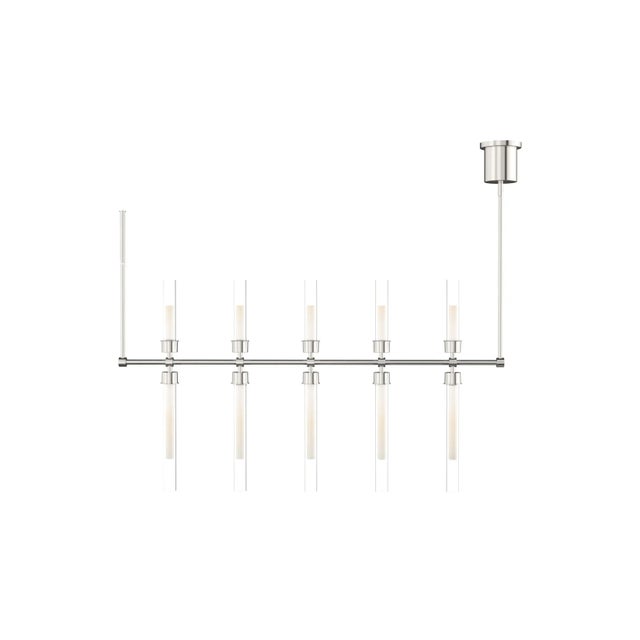 Contemporary Visual Comfort Modern Linger 48 Linear Suspension LED Polished Nickel For Sale - Image 3 of 3