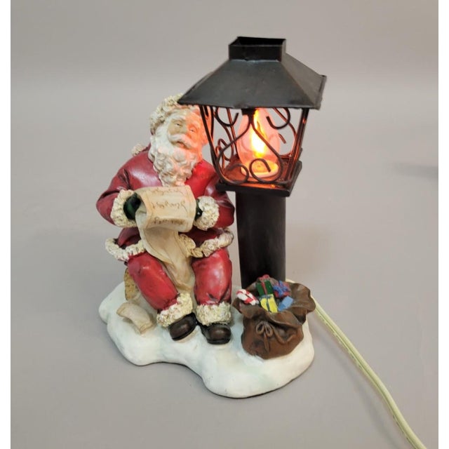 Figurative Christmas Vintage Santa Claus Figural Christmas Accent Lamp, C. 1990s For Sale - Image 3 of 10