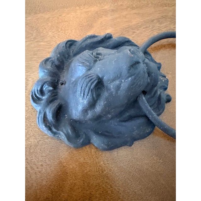 Vintage Lion Head Cast Metal Door Knocker With Antique Patina For Sale In Savannah - Image 6 of 7