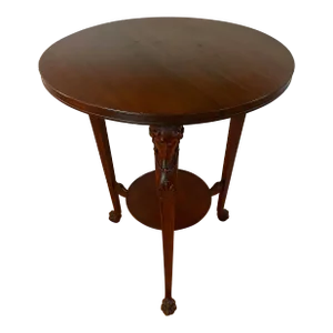 Antique Mahogany Neoclassical Figural Center Table