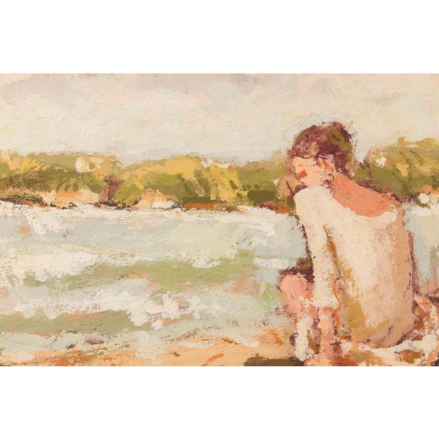 Modern Franco Marzilli, Ballerina with View of Rome, Oil Painting, 1970s For Sale - Image 3 of 5