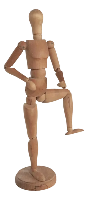 Vintage Jointed Wood Artist Model Mannequin on Stand C 1970's