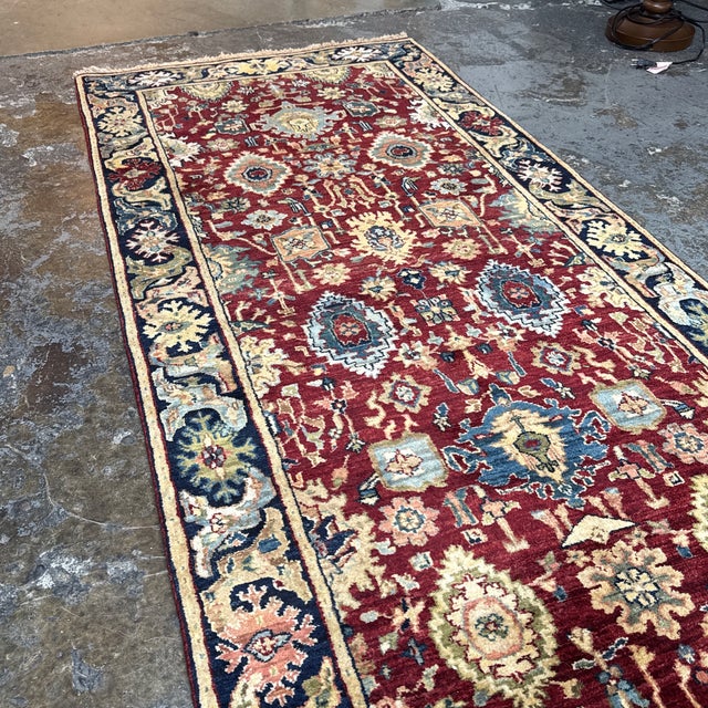 3ft X 12ft Traditional Persian Style Floral Runner Rug For Sale - Image 9 of 12