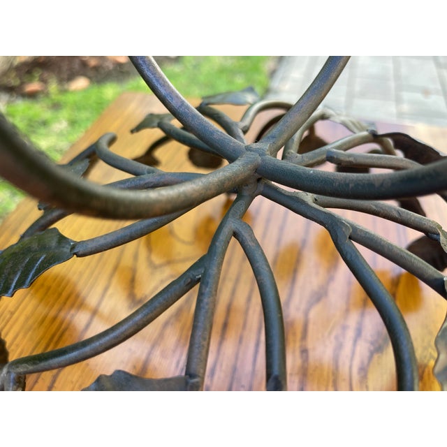 Vintage Brutalist Hand Forged Metal Leaf Centerpiece Bowl Sculpture For Sale - Image 11 of 11