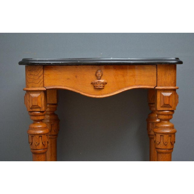 Late 19th Century Antique Victorian Console Table in Oak, 1870 For Sale - Image 5 of 9