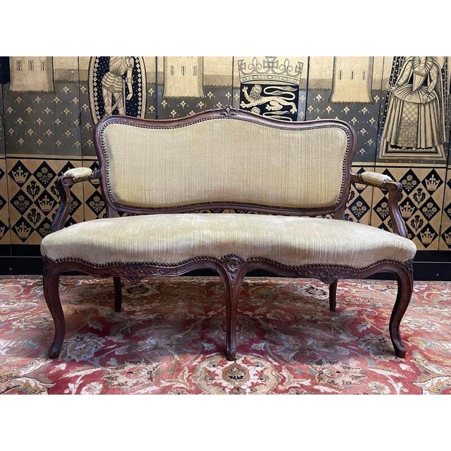 Beige Louis Xv Style Sofa For Sale - Image 8 of 8