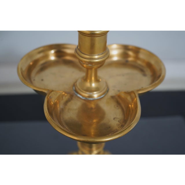 1970s Chapman Brass Table Lamp W. Tole Shade For Sale - Image 10 of 12