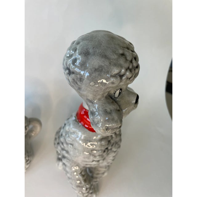 Ceramic Mid Century Ceramic Poodle Figurines, Set of Two For Sale - Image 7 of 11