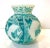 1930s Pierre d'Avesn White Glass Round Vase With Turquoise Fish Design. For Sale - Image 4 of 8