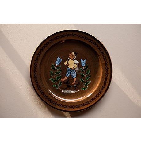 Mid-Century Swiss Folk Art Studio Pottery Wall Plates by Mw Thun - Set of 9 For Sale - Image 15 of 16