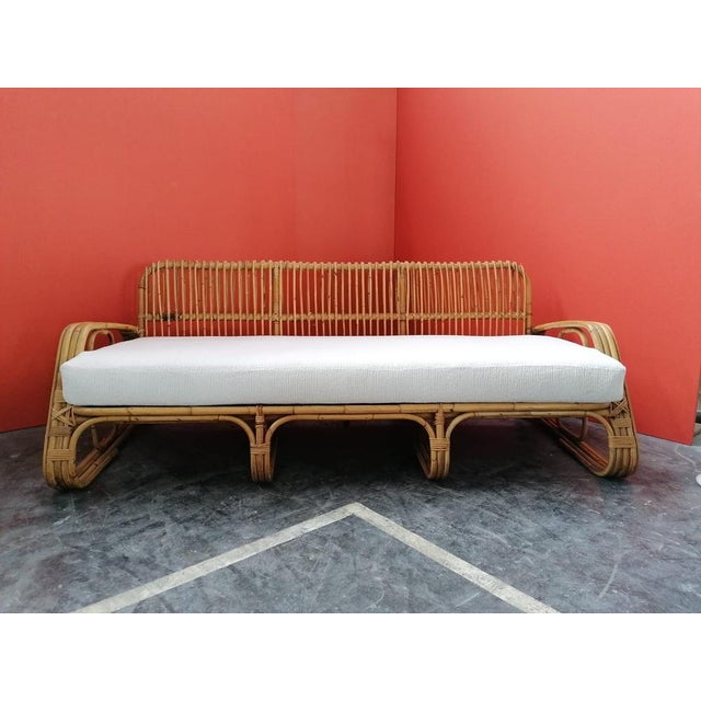 Mid-Century Italian Rattan and Bamboo Sofa, 1960s For Sale - Image 6 of 14