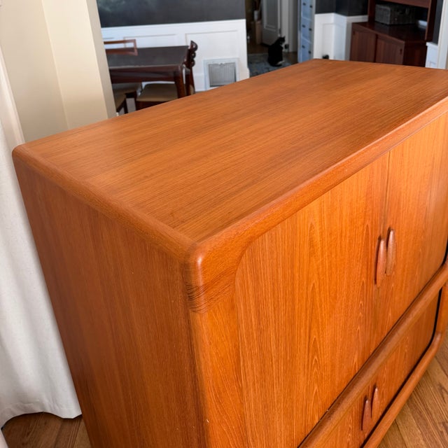 Vintage 1970s Dyrlund Danish Modern Teak Rolling Tv / Media Cabinet With Tambour Doors For Sale - Image 17 of 17