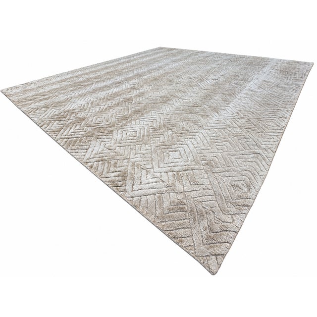 RH Restoration Hardware Talsari Silk & Wool Rug – 12' × 15' Wheat | Hand-Knotted Silk & Wool | 100 Tibetan Knots Per...
