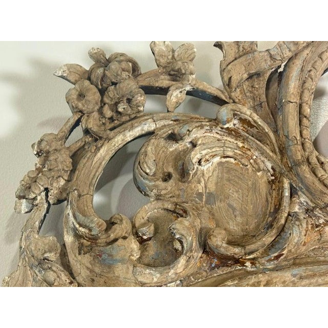Pair of Monumental Italian Baroque Giltwood Mirrors-18th Century For Sale - Image 4 of 16