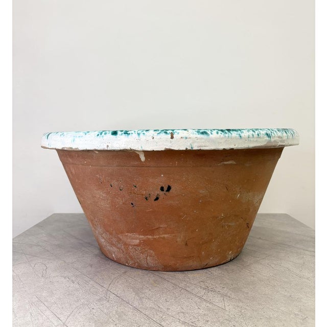 Antique Turquoise Splatter Glaze Passata Bowl For Sale - Image 6 of 15