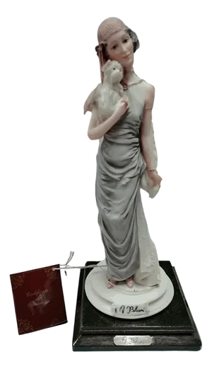 Statuette of Lady with Dog by A. Belcari for Capodimonte