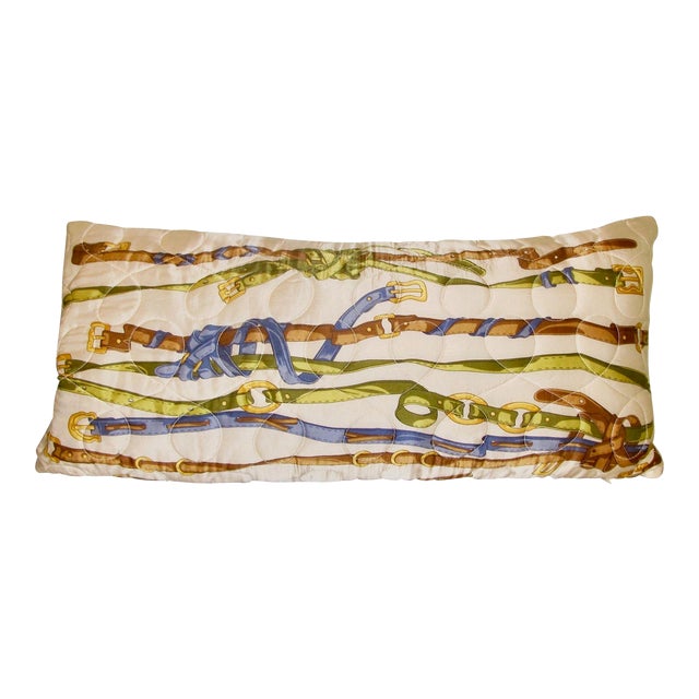 Handmade Charmeuse Silk Scarf Belt Pillow Cover For Sale