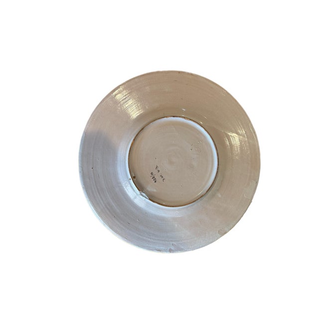 Ceramic Mid 20th Century Large Italian Maiolica Charger – 16” Hand-Painted Deruta Style For Sale - Image 7 of 13