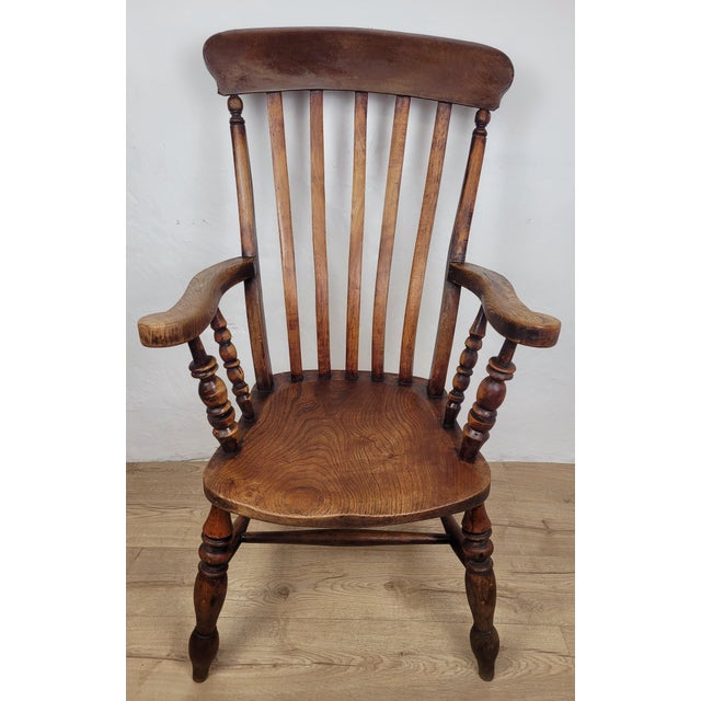 Windsor Kitchen Armchair in Elm, 1880 For Sale - Image 12 of 16