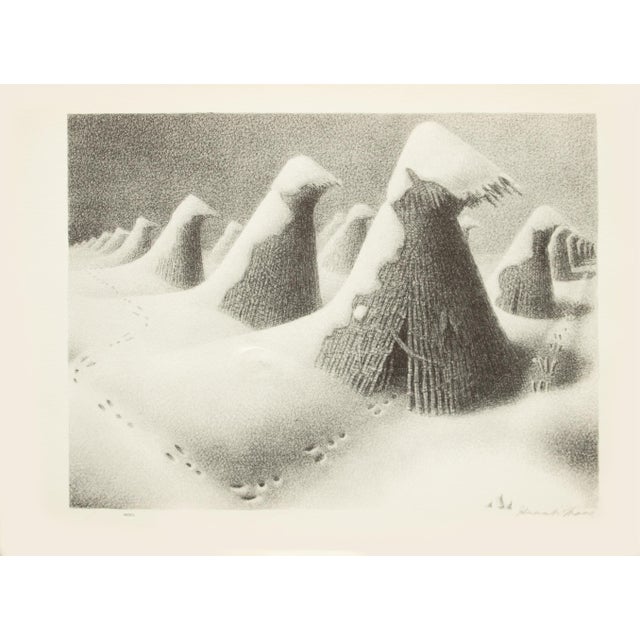 1939 After Grant Wood "January", First Edition Period Offset Lithograph For Sale - Image 10 of 10