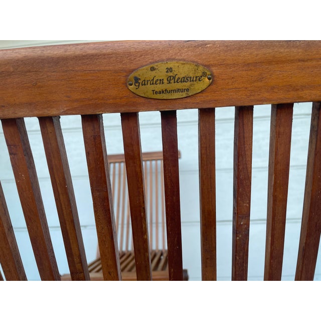 Teak Folding Chairs from Garden Pleasure, 1970s, Set of 3 For Sale - Image 9 of 18